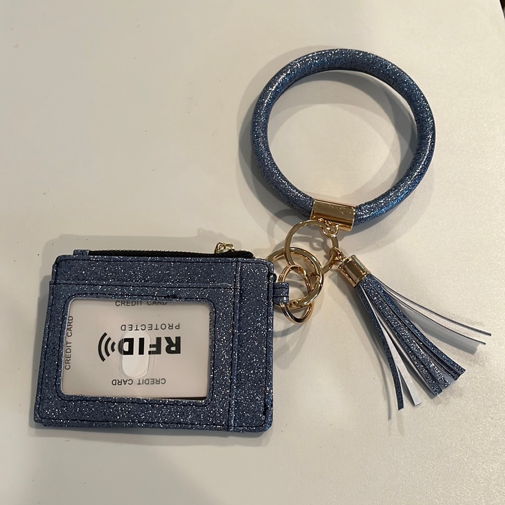 Keychain Wallet Wristlet, Women Tassel Key Chain Bracelet Ring Circle Bangle